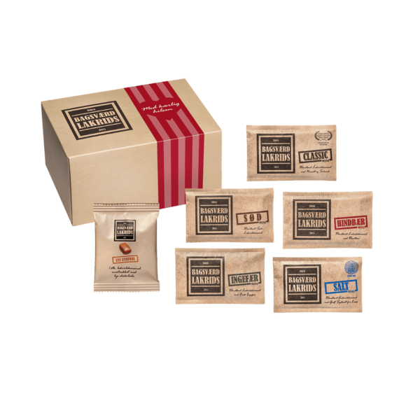 Rød Gavebox – 5 stk Mini, 1 stk flowpack